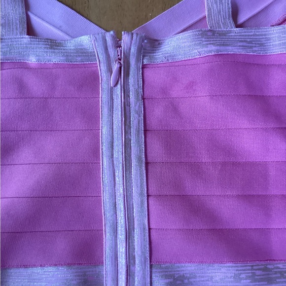 Bebe Blush Pink Color Block Bandage Dress - Picture 7 of 13